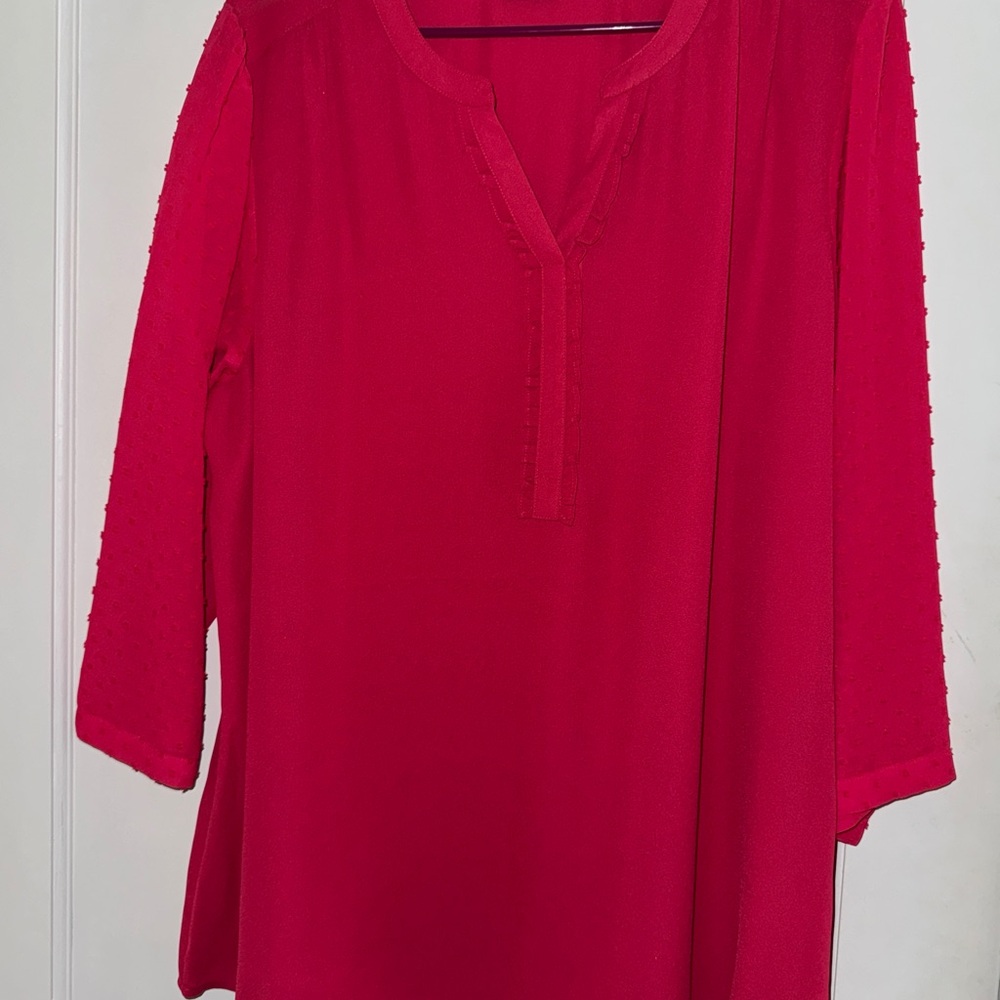 Van Heusen Red 3/4 Sleeve Relaxed Tunic